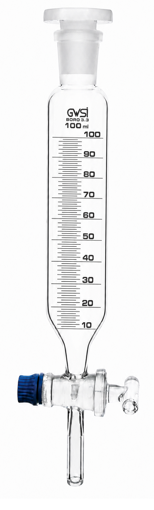 Dropping Funnels Graduated with Glass Stopcock and Socket 100 ml — GWSI laboratory product.
