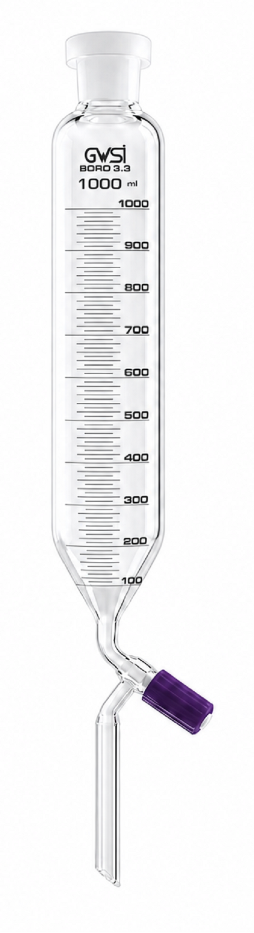 Dropping Funnels Graduated with Rotaflow PTFE Stopcock and Socket 1000 ml — GWSI laboratory product.