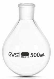 Evaporating Flask with Standard Ground Joint (29/32), 500 ml Borosilicate Glass — GWSI laboratory product.