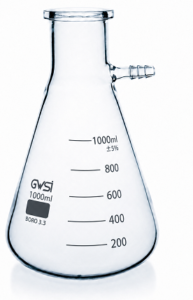 Filtering Flask With Glass Connector, 1000ml, Borosilicate Glass — GWSI laboratory product.