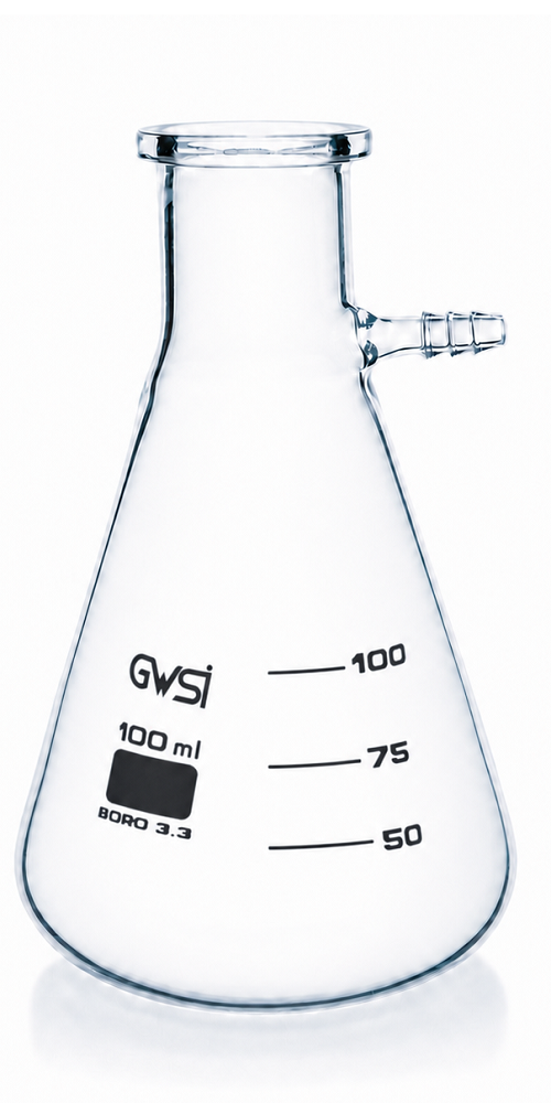 Filtering Flask With Glass Connector, 100ml, Borosilicate Glass — GWSI laboratory product.