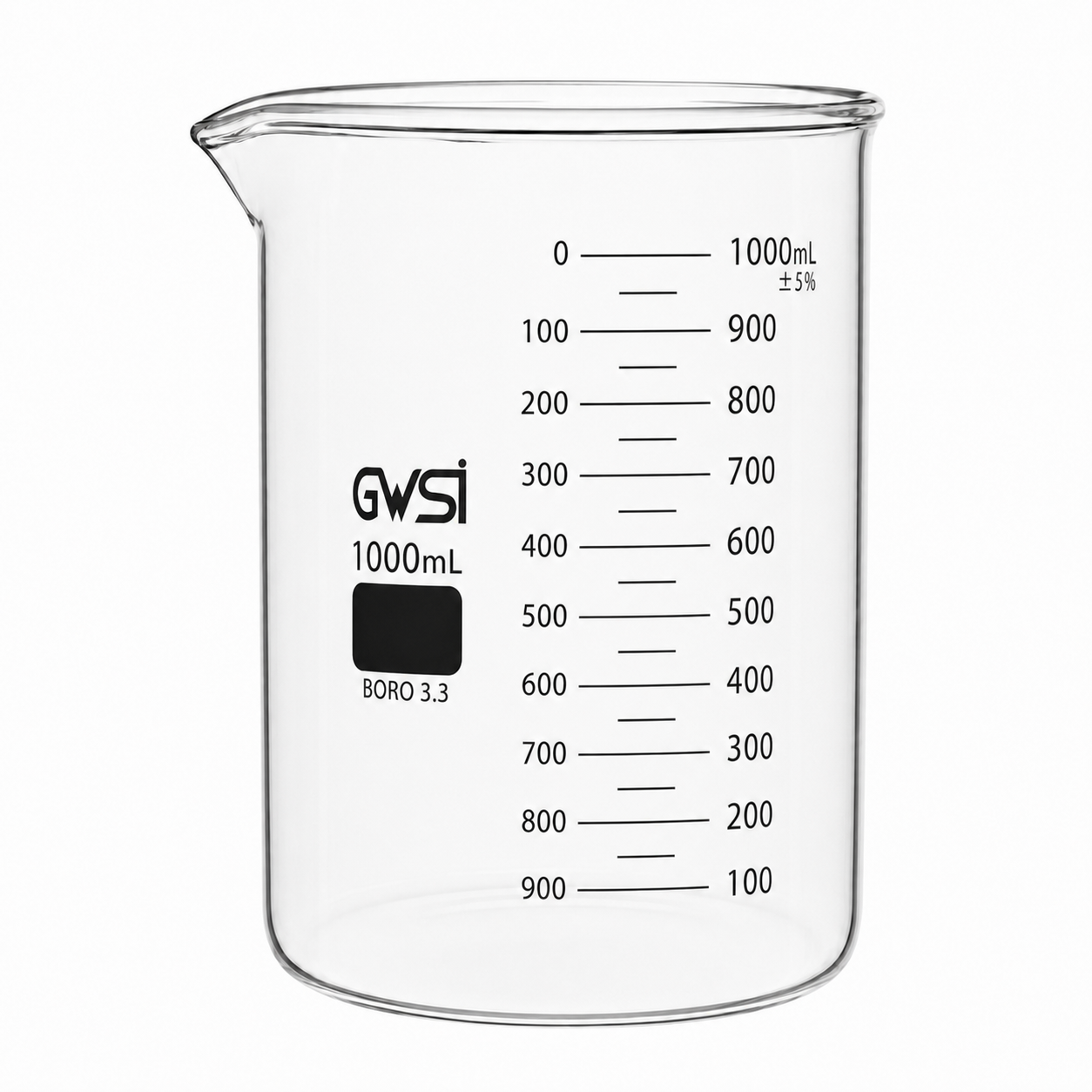 Beaker ASTM Low Form 1000 ml — GWSI laboratory product.