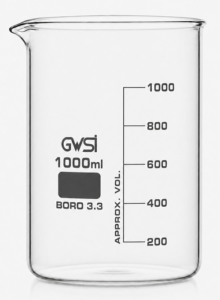 Beaker Low form, with spout borosilicate glass 1000 ml — GWSI laboratory product.