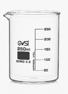 Beaker Low form, with spout borosilicate glass 250 ml — GWSI laboratory product.