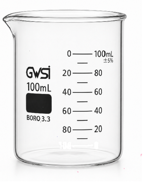 Beaker ASTM Low Form 100 ml — GWSI laboratory product.