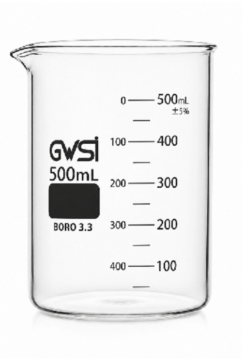Beaker ASTM Low Form 500 ml — GWSI laboratory product.