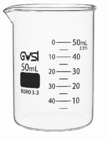 Beaker ASTM Low Form 50 ml — GWSI laboratory product.